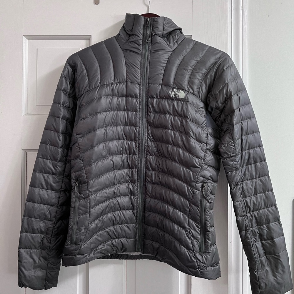 Grey The North Face Down Jacket S